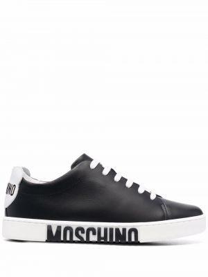 Δερμάτινα sneakers με κορδόνια με δαντέλα Moschino