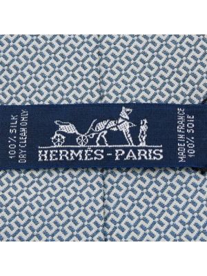 Top de seda Hermès Vintage azul