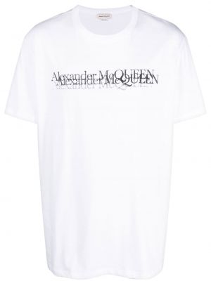 Medvilninis marškinėliai Alexander Mcqueen balta