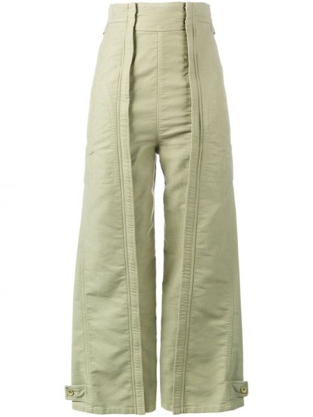 Volné kalhoty Chloé - Zelená