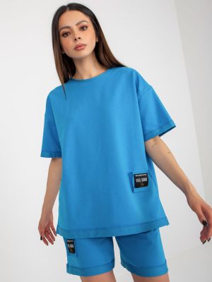 Oblek s potlačou Fashionhunters modrá