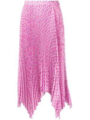 Plisirana midi haljina Versace ružičasta