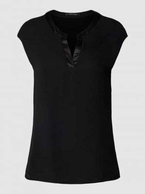 Koszulka z wiskozy w jednolitym kolorze Comma czarna