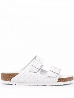 Lær sandaler med reim Birkenstock hvit