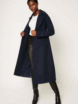 Шерстяное длинное пальто Wallis синее
