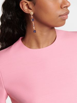 Boucles d'oreilles à boucle en cristal Valentino rose
