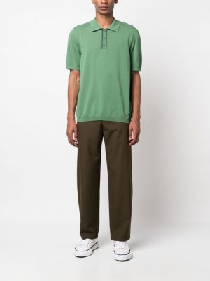 Medvilninis siuvinėtas polo marškinėliai A.p.c. žalia