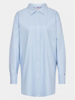 Oversized košeľa Tommy Hilfiger modrá