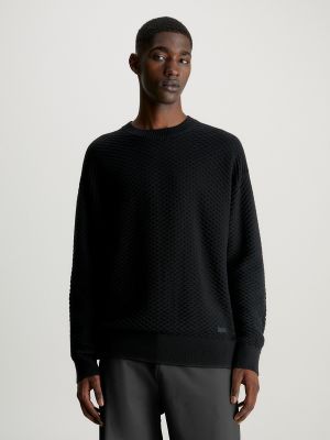 Jersey de algodón de tela jersey Calvin Klein negro