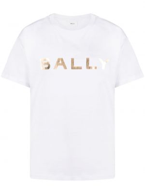 Bavlnené tričko s potlačou Bally biela