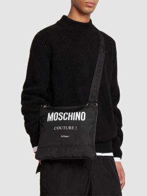 Crossbody torbica iz najlona s potiskom Moschino