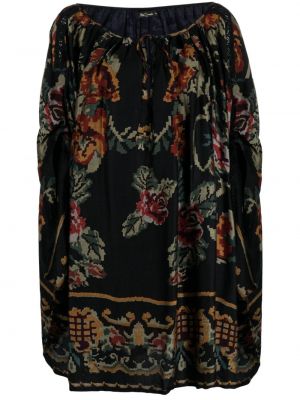 Bluză cu model floral cu imagine Mes Demoiselles negru