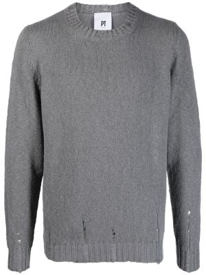 Džemper s izlizanim efektom Pt Torino siva