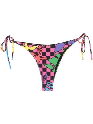 Trykt sjekket floral bikini Moschino svart