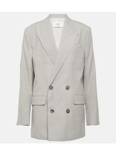 Шерстяной пиджак Ami Paris серый