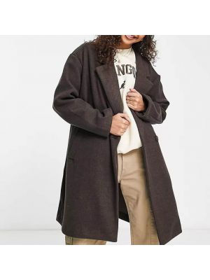 Удлиненное пальто Pull&Bear коричневый