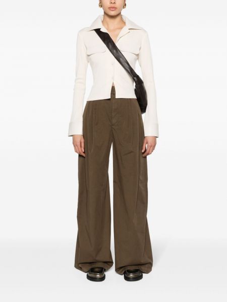 Pantalon large plissé Lemaire marron