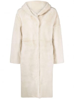 Γυναικεία παλτό με κουκούλα Yves Salomon λευκό