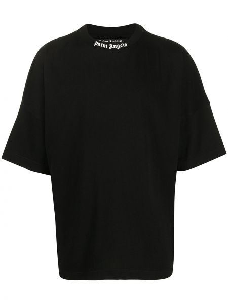 Оверсайз футболка з логотипом Palm Angels, чорна