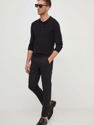Jednobarevné kalhoty United Colors Of Benetton černé