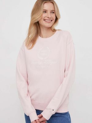Bluza bawełniana Tommy Hilfiger różowa