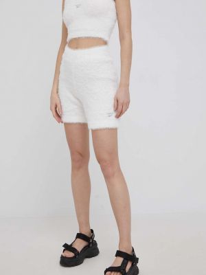Reebok Classic pantaloni scurti H58687 femei, culoarea alb, neted, high waist
