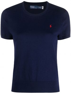 Поло тениска бродирана с v-образно деколте skinny Polo Ralph Lauren