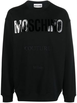 Βαμβακερός φούτερ με σχέδιο Moschino μαύρο