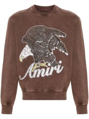 Raštuotas medvilninis džemperis Amiri ruda