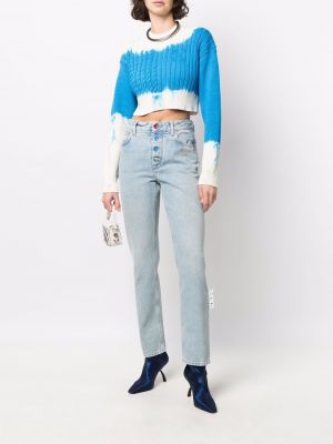 High waist straight jeans mit print Off-white