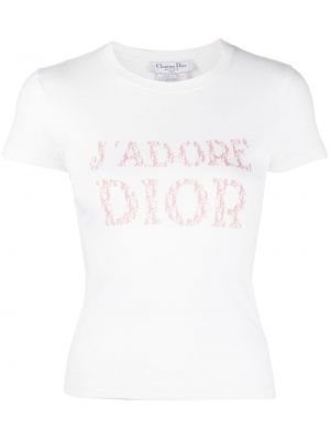 Bombažna majica Christian Dior bela