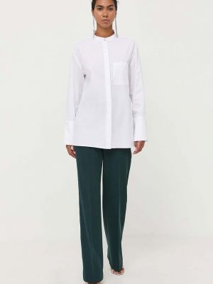 Koszula bawełniana ze stójką relaxed fit Custommade biała