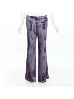 Jedwabne spodnie retro Gucci Vintage fioletowe