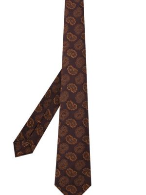 Шелковый галстук Zegna Couture коричневый