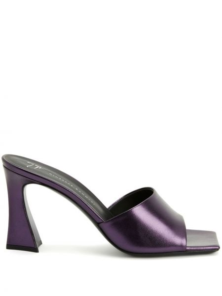 Papuci tip mules din piele Giuseppe Zanotti violet