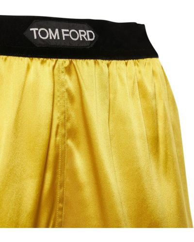 Selyem szatén rövidnadrág Tom Ford zöld