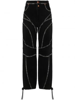 Дънки straight leg Versace Jeans Couture черно