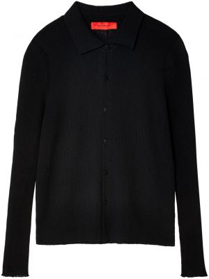 Pérová košeľa na gombíky Eckhaus Latta čierna