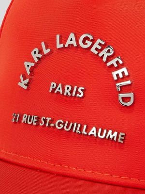 Czapka z daszkiem Karl Lagerfeld czerwona