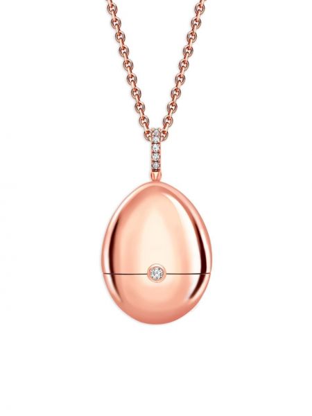 Z růžového zlata náhrdelník se srdcovým vzorem Fabergé