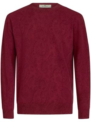 Volneni pulover z vezenjem Etro rdeča
