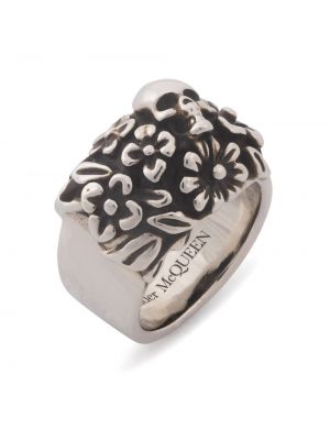 Květinový prsten Alexander Mcqueen stříbrný