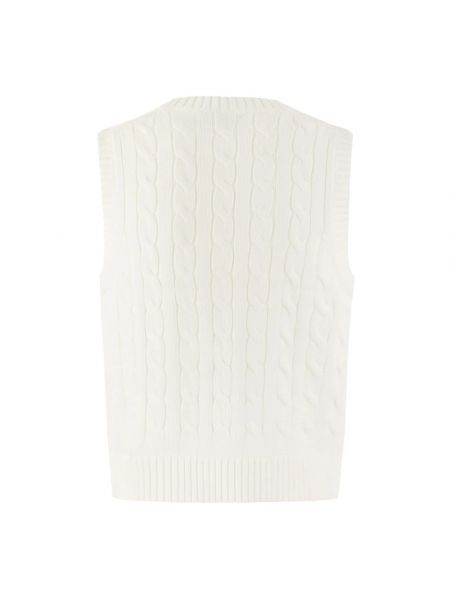 Chaleco de algodón de punto Ralph Lauren blanco