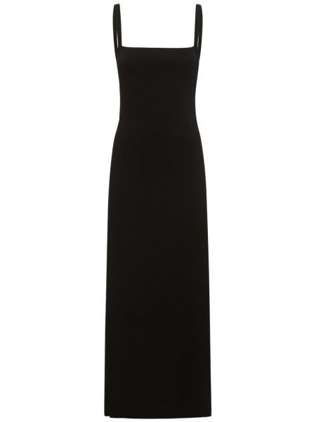 Viskózové midi šaty jersey Matteau černé