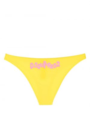 Bikini à imprimé Dsquared2 jaune