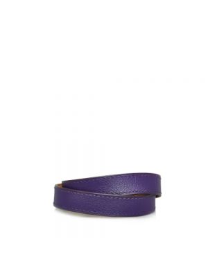 Pulsera de cuero Hermès Vintage violeta