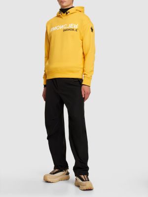 Sudadera con capucha de algodón Moncler Grenoble amarillo