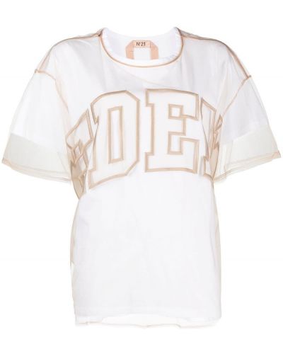 Transparente t-shirt N°21 weiß