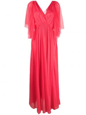 Kleid mit v-ausschnitt ausgestellt Forte_forte pink