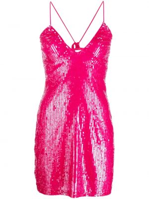 Mini šaty s flitry P.a.r.o.s.h. růžové